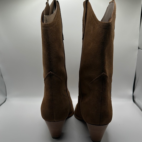 Guess Sz 10 Odilia‎ Ankle Boot Suede Brown Heeled Boots Cowgirl Western NEW - Picture 7 of 11